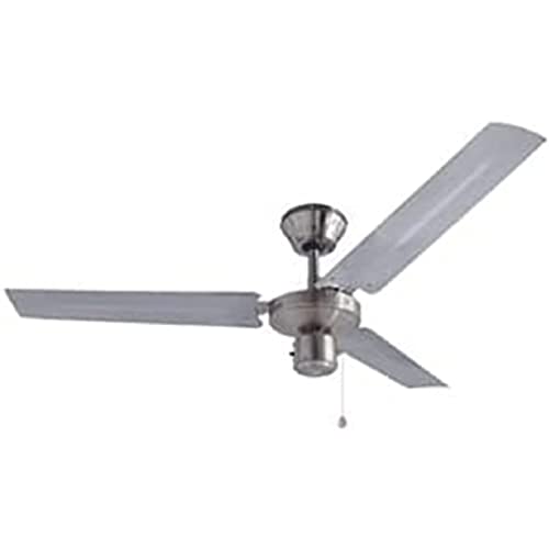 Bestron DT48C leiser Deckenventilator mit großer Flügelspannweite von Ø120cm, mit 3 Geschwindigkeitsstufen, Sommer- & Winterfunktion, 60 Watt, Farbe: Silber, Ø 102 cm