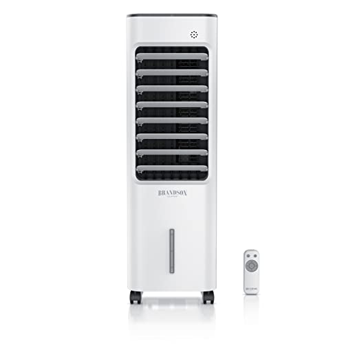 Brandson - mobile Klimaanlage ohne Abluftschlauch - Luftkühler mobil mit Wasserkühlung - Testsieger - 50 W mit 5L Wassertank – Luftbefeuchter Ventilator Klimagerät Turmventilator - leise
