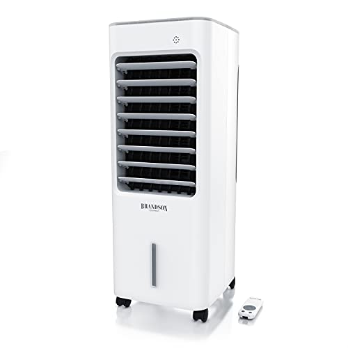 Brandson - Luftkühler mobil mit Wasserkühlung - Testsieger - 50 W mit 5L Wassertank – mobile Klimaanlage Luftbefeuchter Ventilator Standventilator - leise - ohne Abluftschlauch - Klimagerät