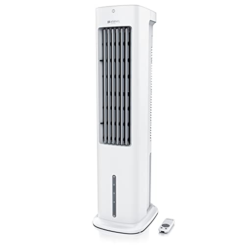 Brandson - Luftkühler mobil mit Wasserkühlung - Preisträger 2024 - mobile Klimaanlage ohne Abluftschlauch - Luftbefeuchter Ventilator Standventilator - leise - Verdunstungskühler - 5L Wassertank