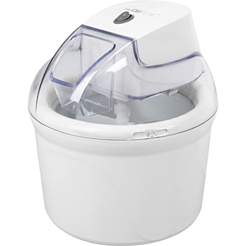 Clatronic Eismaschine | bis zu 1500 ml | Sorbet, Eiscreme, Frozen Joghurt | Zubereitungszeit: 20-40 Minuten | Inkl. Rezeptvorschläge | Nachfüllöffnung | Speiseeisbereiter mit Kältespeicher | ICM 3764