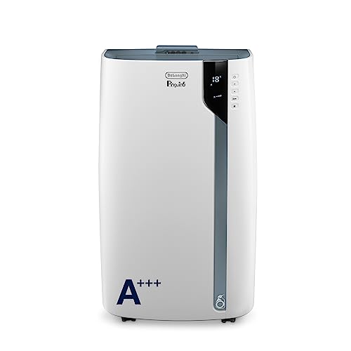 De'Longhi Pinguino PAC EX105 Mobiles Klimagerät mit EcoRealFeel-Technologie, 10.000 BTU/h, für Räume bis 100m³, Entfeuchtungs- & Ventilationsfunktion, 24h-Timer, Energieeffizienzklasse A+++, Weiß