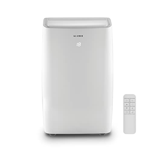 KLAMER Mobile Klimaanlage mit Abluftschlauch und Wassertank, 9000 BTU/h, 3-in-1 Klimagerät für Räume bis 35m², mit Luftentfeuchter, Kühlung und Ventilation für Haus, Wohnung & Büro