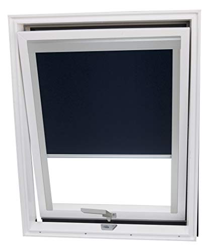 Balio Dachfenster Kunststoff incl. Verdunkelungsrollo und Universal - Eindeckrahmen 0-50mm (78 x 112)