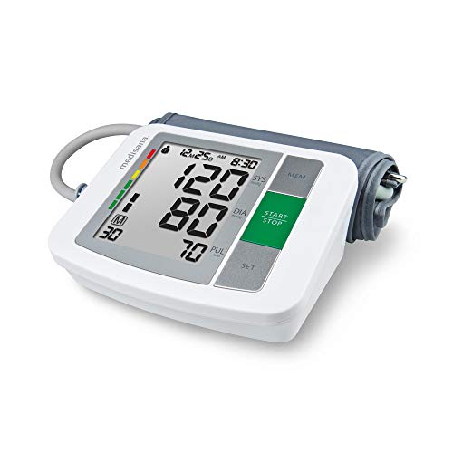 medisana BU 510 Oberarm-Blutdruckmessgerät, präzise Blutdruck und Pulsmessung mit Speicherfunktion, Ampel-Skala, Funktion zur Anzeige eines unregelmäßigen Herzschlags | 1er Pack