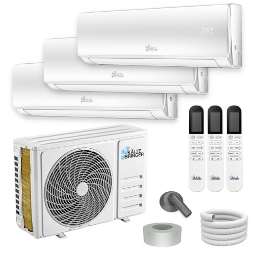 Kältebringer Multisplit Klimaanlage 3 Innengeräte - 27000 BTU - 7,9 kW - Inverter Klimagerät mit Heizfunktion, WiFi und App - sehr leise & energiesparend