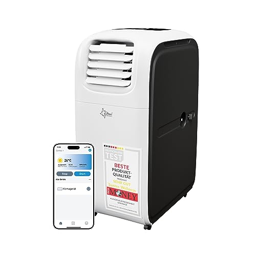 SUNTEC Mobiles Klimagerät Transform 14.000 Eco R290 APP – Klimaanlage mobil und leise mit Smart App Steuerung – Entfeuchter für Räume bis 70 qm – Mobile Kühlung & Heizung für zuhause – 14.000 BTU