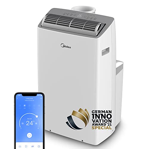 Midea Mobiles Klimagerät Real Cool 35, 12000 BTU 3,5kW, Kühlen&Ventilieren&Entfeuchten, Raumgröße bis 117m³(43㎡), APP-Steuerung/Alexa/Google Home/IFTTT, Mobile Klimaanlage mit Abluftschlauch