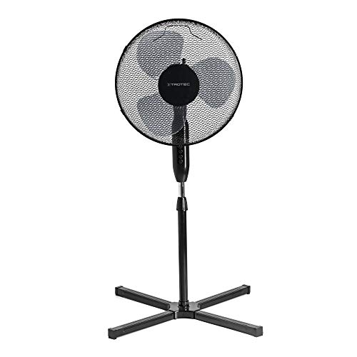 TROTEC Standventilator TVE 17 S geräuscharmer Ventilator, 40 Watt, 3 Gebläsestufen, 80°-Oszillation, stufenlos höhenverstellbar bis 122 cm