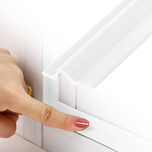 XPJBKC Abdichtung Fenster, Fenster Abdichten Winter, Fensterdichtung Selbstklebend, Fenster Isolierung Zugluftstopper, Schaumstoffband Abdichtung Fenster, Fensterdichtungen Flügelfalzdichtung,Weiß,5M