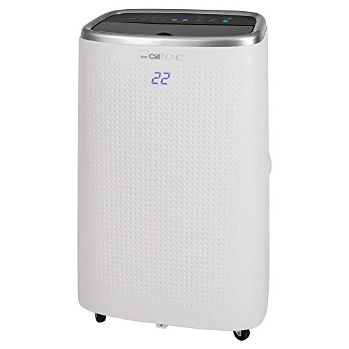Clatronic mobile Klimaanlage/Klimagerät (smart home) CL 3750; Amazon Alexa & Google Assistant; 3in1 Kühlen, Entfeuchter & Ventilator; mit Abluftschlauch; Fernbedienung; 12.000 BTU; weiß