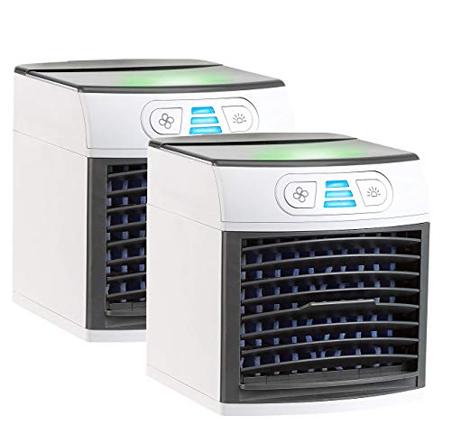 Sichler Haushaltsgeräte Kühlwürfel: 2er-Set 2in1-Tisch-Luftkühler und -Luftbefeuchter LW-110 (Cooler)