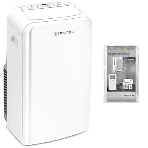 TROTEC PAC 3000 X A+ mobile 2,9 kW Klimaanlage mit Energie-Effizienzklasse A+ Lokales Klimagerät 3-in-1: Kühlung, Ventilation, Entfeuchtung inkl. Airlock 100 Fensterabdichtung