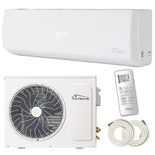 TroniTechnik® Dalvik 2 Klimaanlage Set Split mit WiFi/App Funktion Klimagerät - Kühlen A++/ Heizen A+ -12000 BTU/h, Kältemittel R32 Fernbedienung, Timerfunktion und Nacht-Modus Inkl. Montagematerial