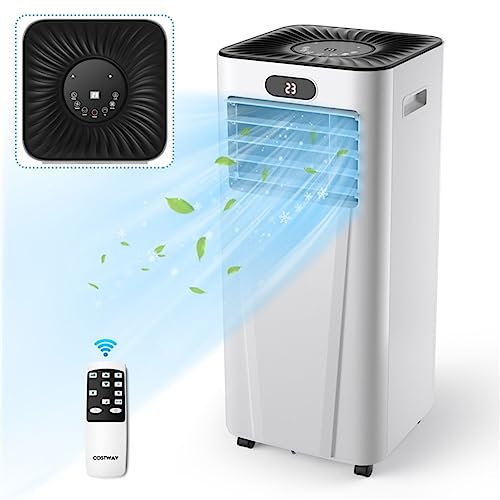 COSTWAY Mobile Klimaanlage für Räume bis zu 60 m³(20 m²), 7000/9000 BTU, 2,1KW, Kühlen&Ventilieren&Entfeuchten, Air Conditioner mit Abluftschlauch, Fernbedienen Klimagerät