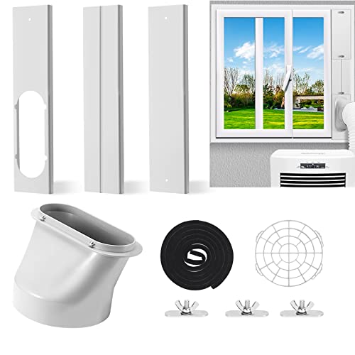 WYRJXYB Fensterabdichtung Platte für Mobile klimageräte, Einstellbare Fenster Kit für Abluftschlauch Durchmesser 15cm，Fenster Kit für vertikal/horizontal Schiebefenster, mit Fenster Adapter