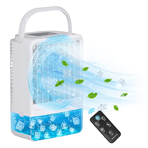 Mobile Klimaanlage, Mini Luftkühler, Klein Klimaanlage Air Cooler Tragbarer Klimagerät mit 4000mAh Akku (Weiß)