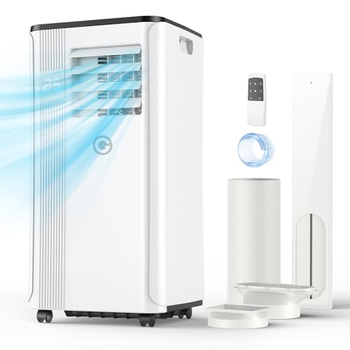 Klimaanlage Mobil 9000BTU, Mobile Klimaanlage 4-in-1 Tragbare Klimagerät, Luftentfeuchter, Ventilator, Klimaanlage mit Abluftschlauch Digitalanzeige & Fernbedienung, Kühlfläche bis zu 88 m³(33㎡)