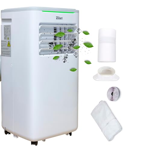 Zilan Klimaanlage 3in1 wifi mobil Fensterabdichtung mit Abluftschlauch Fernbedienung 24h Timer 9.000 BTU 3 Modi Portable Klimaanlage Klimagerät Klima Anlage Air Conditioner (9.000 BTU)