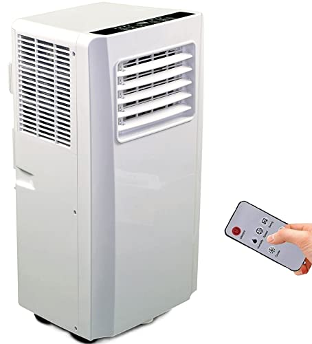 JUNG AIR TV04 mobile Klimaanlage mit Fernbedienung, 2,6 KW, 9000BTU, 60dB, 24h-Timer, Entfeuchtungsfunktion, Klimagerät Mobil mit Abluftschlauch, Energieklasse A, 75m³ Raum Kühlung