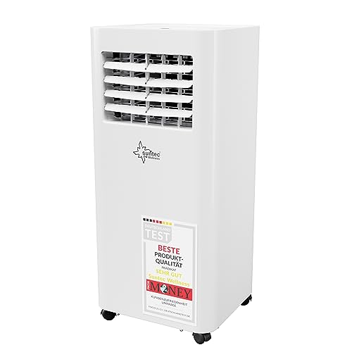 Suntec Wellness Mobiles Klimagerät Coolmaster - Klimaanlage mobil und leise - Entfeuchter für Räume bis 34 qm - Mobile Kühlung in Wohnung und Büro - 9.000 BTU - 2.640 Watt