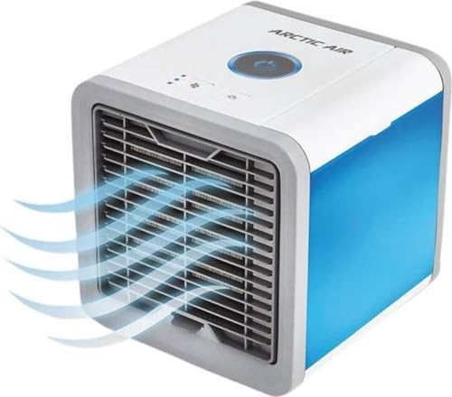 LIVINGTON Arctic Air – Luftkühler mit Verdunstungskühlung – Mobiles Klimagerät mit 3 Stufen & 7 Stimmungslichtern – Mini Kühler, Tankvolumen für 8h Kühlung
