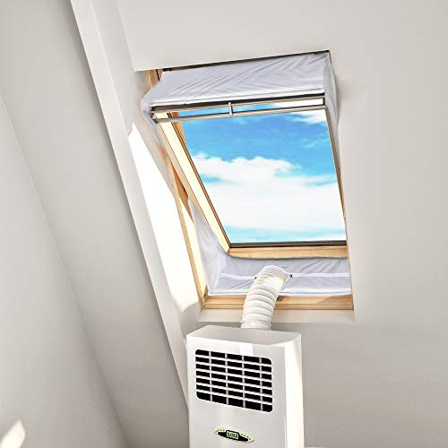 HOOMEE Fensterabdichtung für Mobile Klimageräte Dachfenster, Hot Air Stop zum Anbringen an Schwingfenster, Fensterabdichtung Klimaanlage für max. 310cm Fensterumfang, Fensterkitt Set 2x150cm