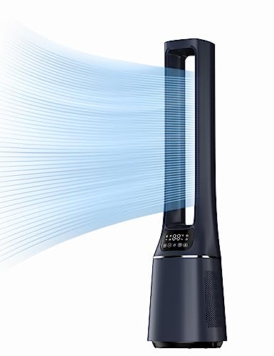 Midea MFP-120i (BL) 2 in 1 Turmventilator Leise 38dB Luftreiniger H13 True HEPA auf 47.6 ㎡ LED Display Fernbedienung Oszillation 12H Timer Kompatibel für Wireless Connection App Alexa Google
