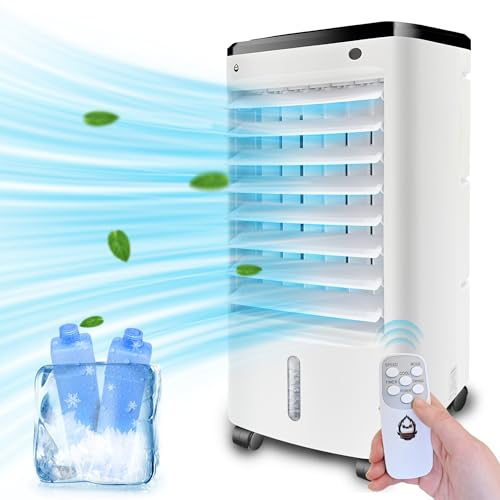 Gotagee DL2 Mobile Klimagerät Luftkühler mit Wasserkühlung Klimaanlage Ohne Abluftschlauch 65W Ventilator 12h Timer 4L Wassertank