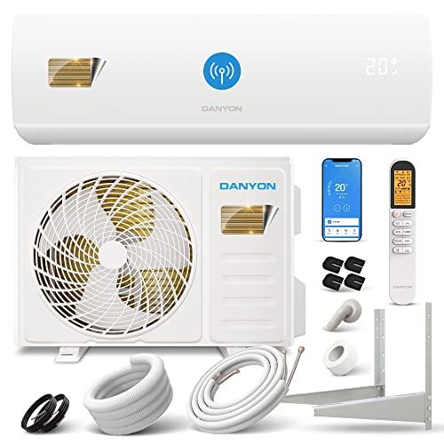 Danyon Klimaanlage Split - 12000 BTU - 3,4 kW, Selbstreinigung, leise, Smart Home, Inverter Klimagerät mit Heizfunktion, Splitgerät vorgefüllt mit R32 Kältemittel, Timer, bis 59 m2, 5m Komplettset