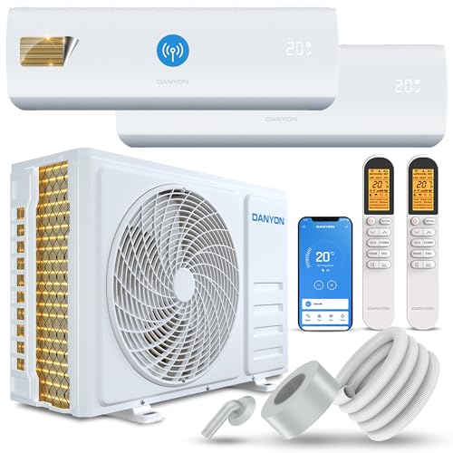 Danyon Multisplit Klimaanlage 2 Innengeräte - 18000 BTU - 5,2 kW, sehr leise & energiesparend, Smart Home, Inverter Klimagerät mit Heizfunktion, WiFi und App, Splitgerät vorgefüllt mit R32 Kältemittel