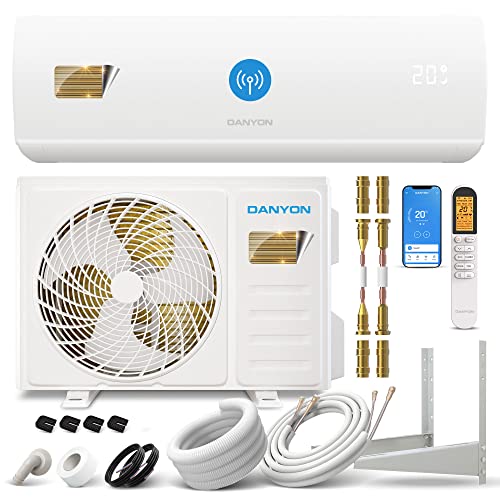Danyon Quick Connect Klimaanlage Split, 12000 BTU - 3,4 kW, Smart Home, leise, Timer, Selbstreinigung, Inverter Klimagerät Heizfunktion, bis 59m2, Splitgerät vorgefüllt mit Kältemittel, 5m Komplettset