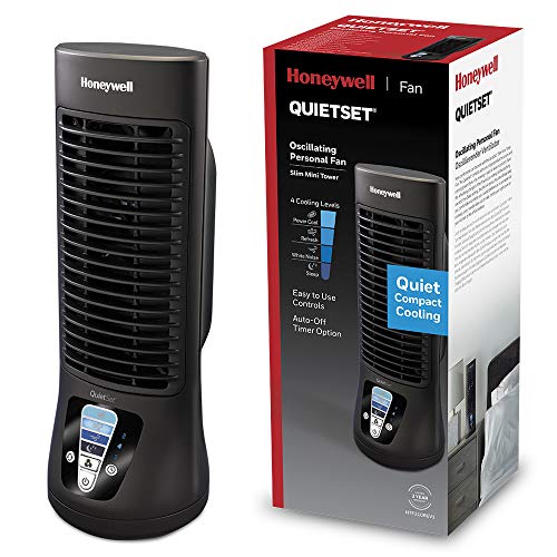 Honeywell QuietSet Ventilator (oszillierend, persönlich, Mini Turmventilator, leiser Betrieb) HTF210BE