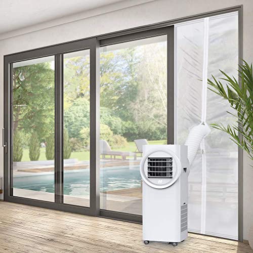 Sekey Türabdichtung für mobile Klimageräte 210×45 CM, Klimaanlagen,Wäschetrockner,Ablufttrockner,Hot Air Stop mit Reißverschluss zum Anbringen an Balkontüren,Alternative zur Fensterabdichtung
