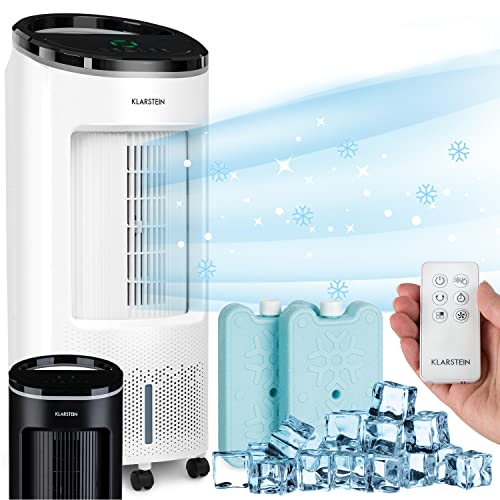 Klarstein Luftkühler mit Wasserkühlung, Leiser 4-in-1 Verdunstungskühler, Luftbefeuchter, Ventilator & Nachtmodus, Mobile Klimageräte Luftkühler 7L, 65W Air Cooler, 330m³/h Kühlender Luftstrom