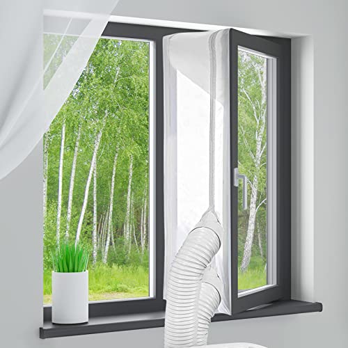 MYCARBON Fensterabdichtung für mobile Klimageräte 500cm ohne Bohren klimaanlage fensterabdichtung für Wäschetrockner Ablufttrockner AirLock zum Anbringen an Drehfenster Drehkippfenster Kippfenster