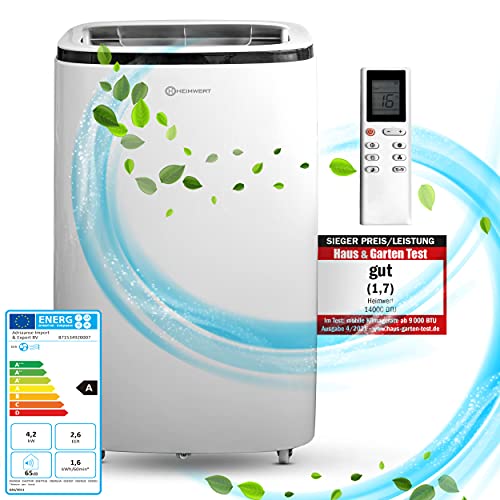 HEIMWERT Klimaanlage mobil TESTSIEGER Preis/Leistung - mit Blitzkälte gegen heiße Tage - leises mobiles Klimagerät mit Fernbedienung mobile Klimaanlage leise Klimageräte mobile air conditioner